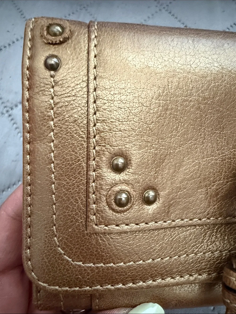 Chloé Brown Leather Clutch with Gold-Tone Padlock